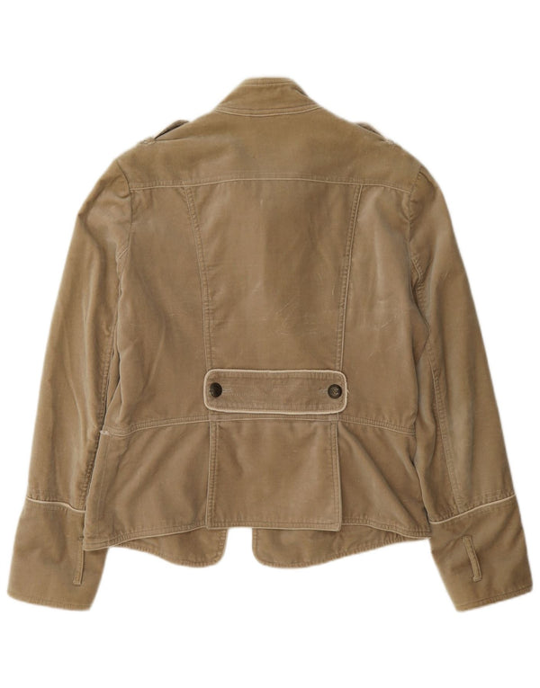 Jaqueta blazer militar feminina Massimo Dutti com peito duplo Reino Unido 18 XL bege
