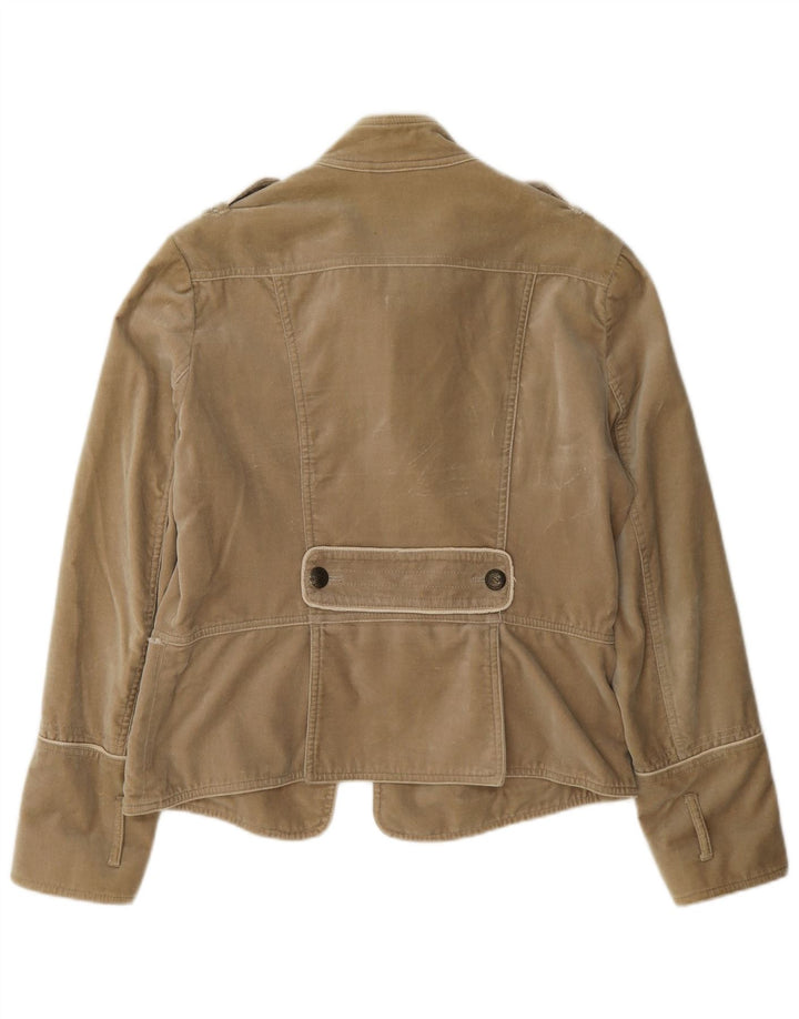 Jaqueta blazer militar feminina Massimo Dutti com peito duplo Reino Unido 18 XL bege