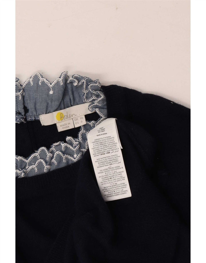 Boden suéter feminino grande com gola de tartaruga Reino Unido 10 pequeno azul marinho