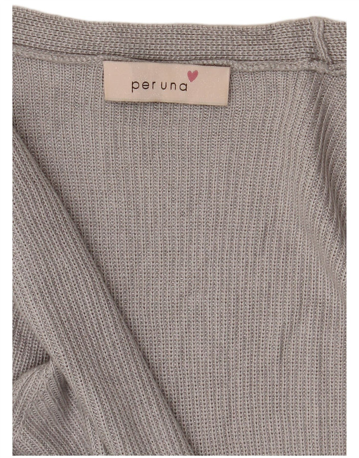 Suéter Cardigan Aberto Feminino Per Una Reino Unido 14 Grande Cinza