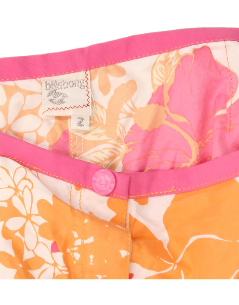 BILLABONG Womens Swimming Shorts US 2 XS Orange Floral Vintage Billabong and Second-Hand Billabong from Messina Hembry 