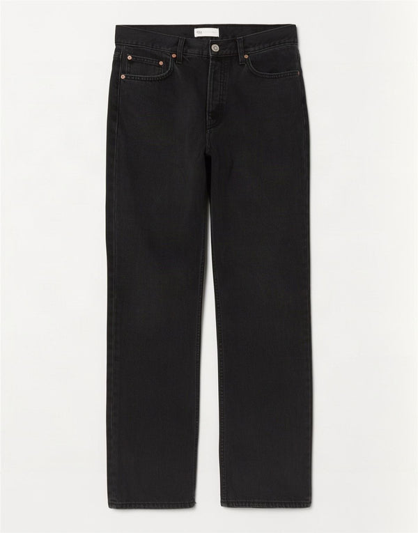 Calça jeans reta feminina Zara EU 40 médio W30 L29 algodão azul marinho