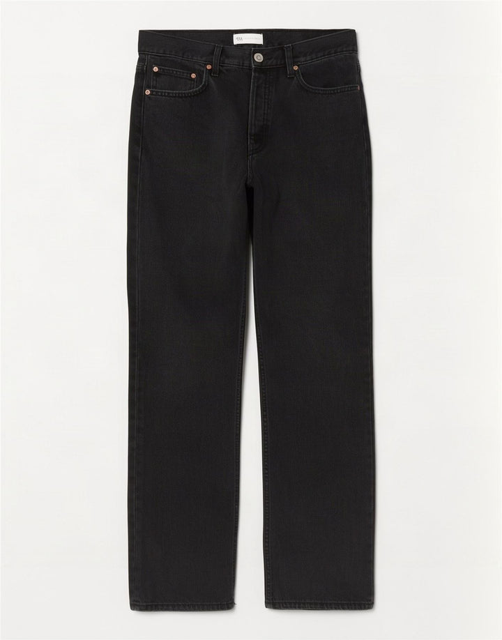 Calça jeans reta feminina Zara EU 40 médio W30 L29 algodão azul marinho
