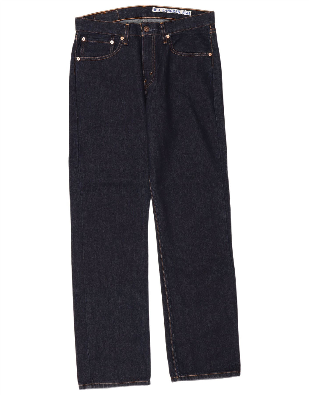 LEVI'S Masculino 751 Straight Jeans W32 L32 Azul Marinho Algodão