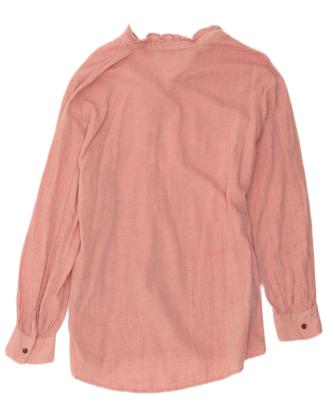 Camisa pulôver feminina Marks & Spencer com babados na frente Reino Unido 16 grande rosa