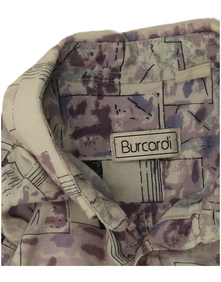 Camisa masculina de manga curta Burcardi grande geométrica multicolorida