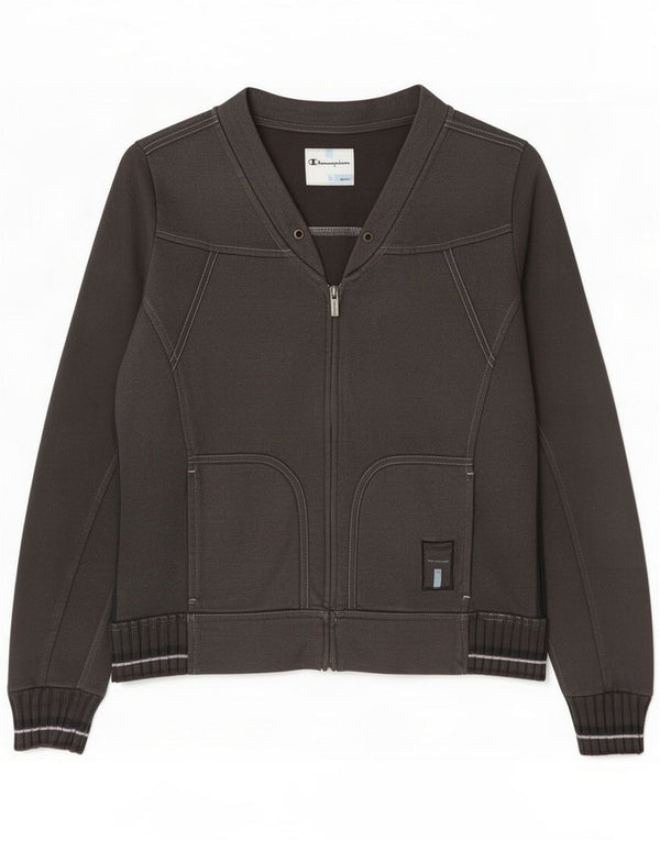 Champion Womens Easy Fit Tracksuit Top Jacket UK 10 Small Grey Cotton