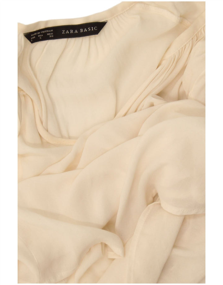 Blusa feminina Zara manga comprida oversized UK 16 grande off white