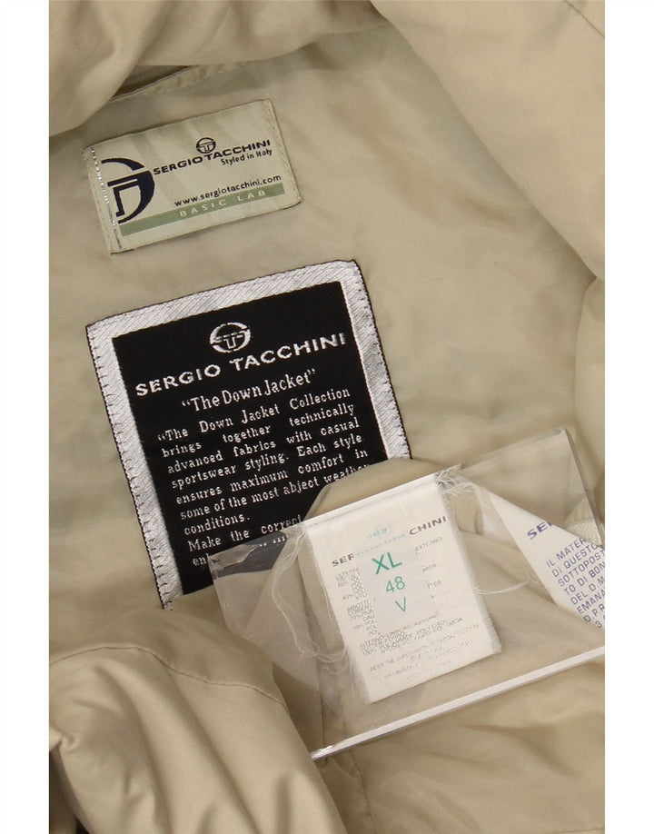 SERGIO TACCHINI Casaco feminino oversized acolchoado com capuz Reino Unido 48 XL Bege