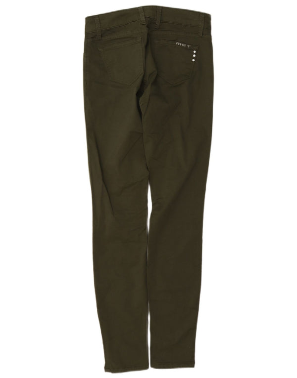 Calça feminina MET Jessica Regular skinny casual W26 L30 algodão cáqui