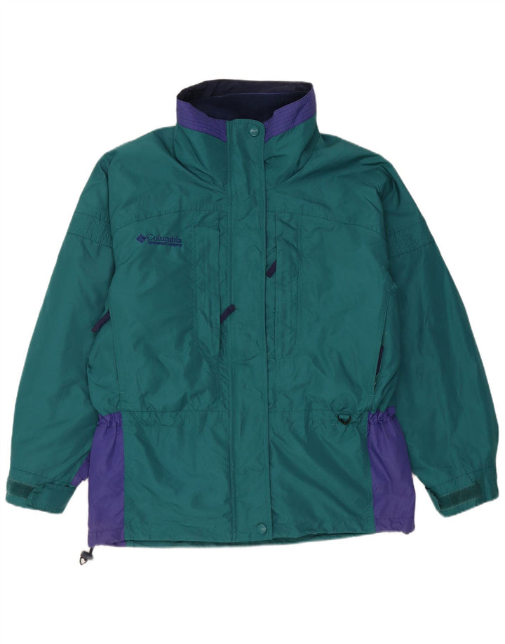 Jaqueta feminina oversized reversível Columbia UK 14 verde médio colorblock