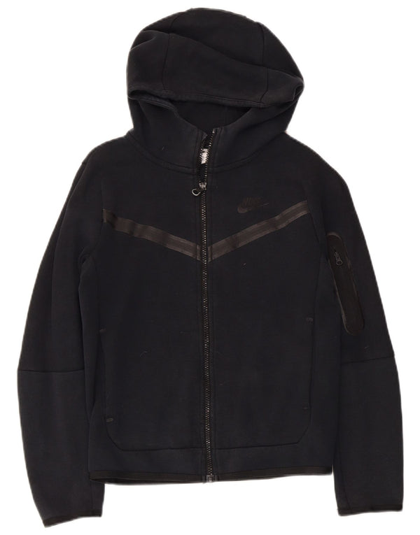 Suéter Nike Boys Zip com capuz 10-11 anos médio preto algodão