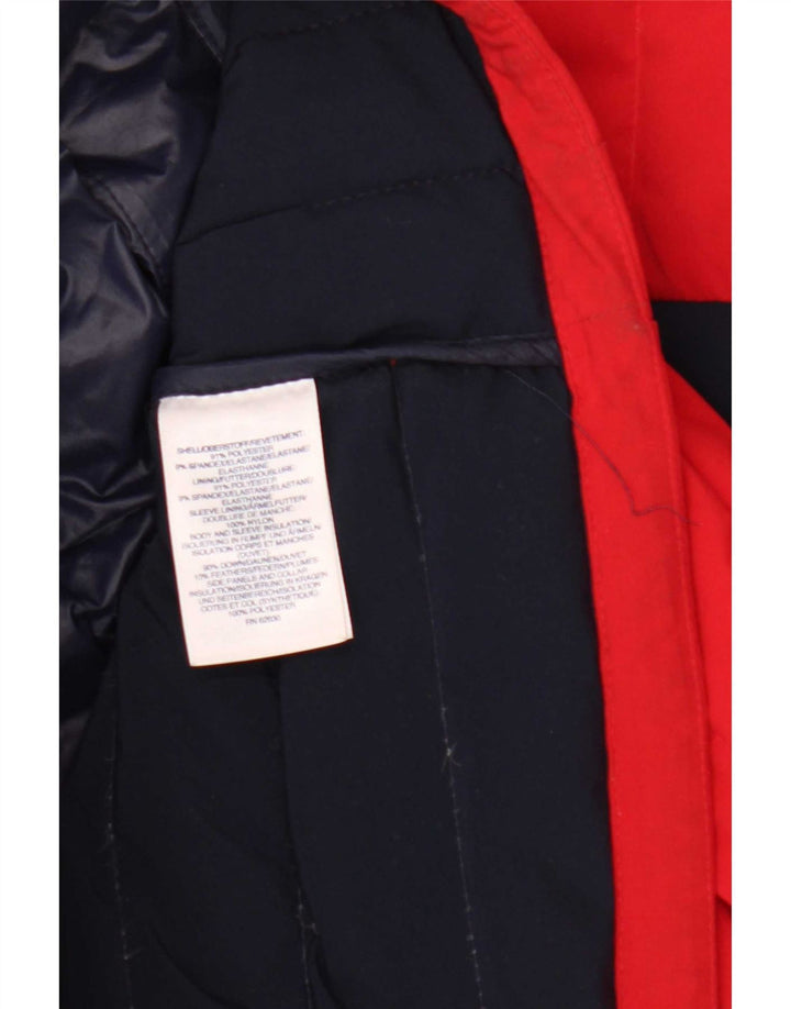 Jaqueta acolchoada masculina Lands End UK 38 poliéster vermelho médio Colourblock