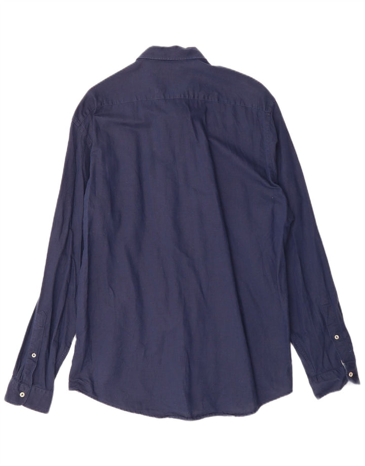 Camisa masculina ZARA com ajuste relaxado XL azul marinho