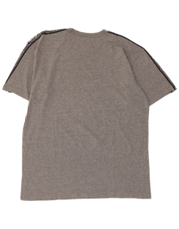 Camiseta gráfica masculina Asics Top cinza médio algodão manchado