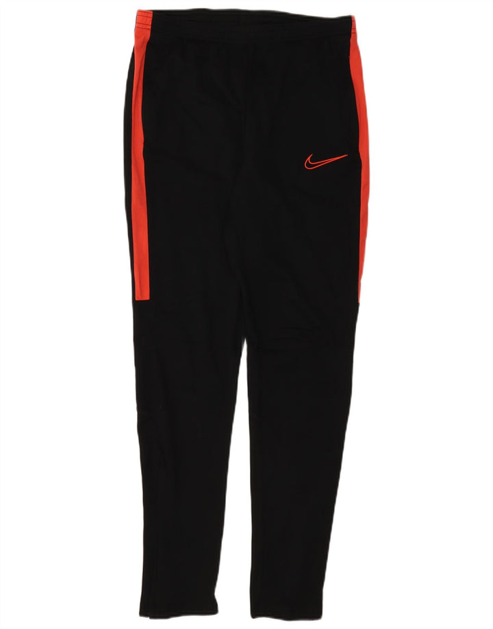 Calça de treino masculina NIKE Dri Fit pequena preta colorblock poliéster