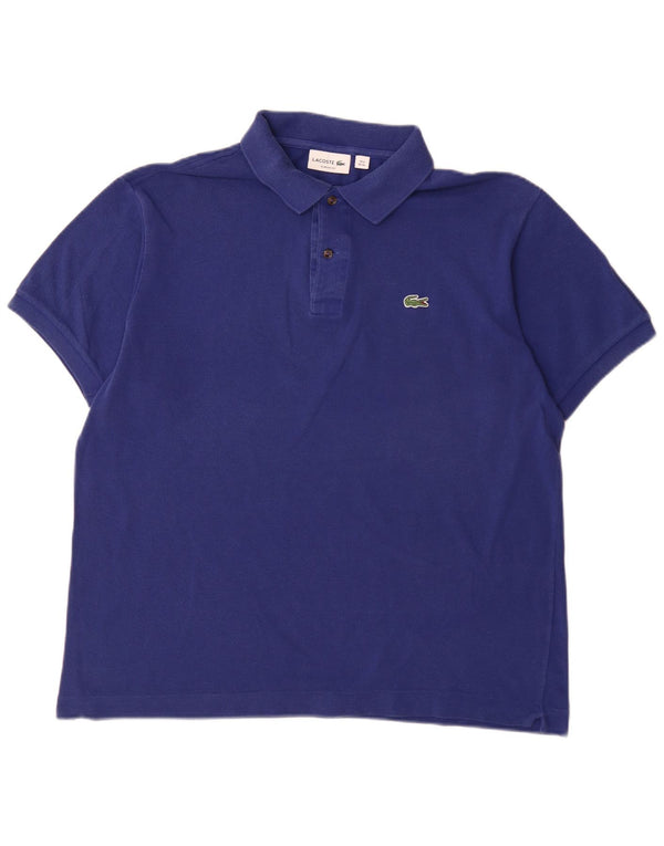 Camisa polo masculina Lacoste Classic Fit tamanho 6 XL azul algodão
