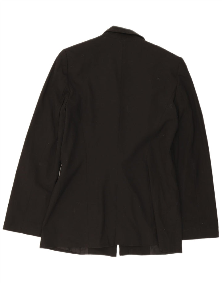 Jaqueta blazer feminina ZARA com 1 botão Reino Unido 12 poliéster preto médio