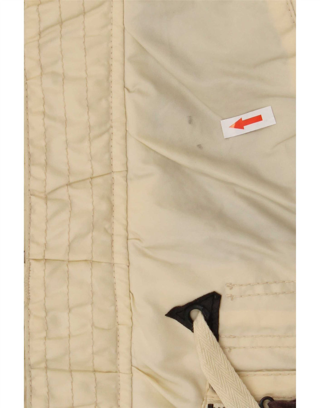 Jaqueta parka feminina com capuz KHUJO Reino Unido 16 grande off white nylon