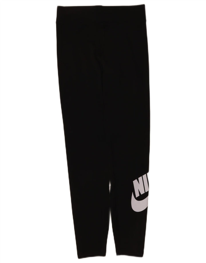 Leggings Nike Femininas Gráficas UK 10 Pequenas Algodão Preto