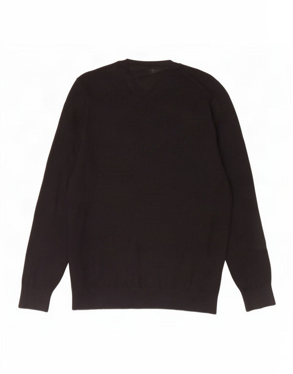 Suéter masculino Tommy Hilfiger com gola redonda, grande algodão preto