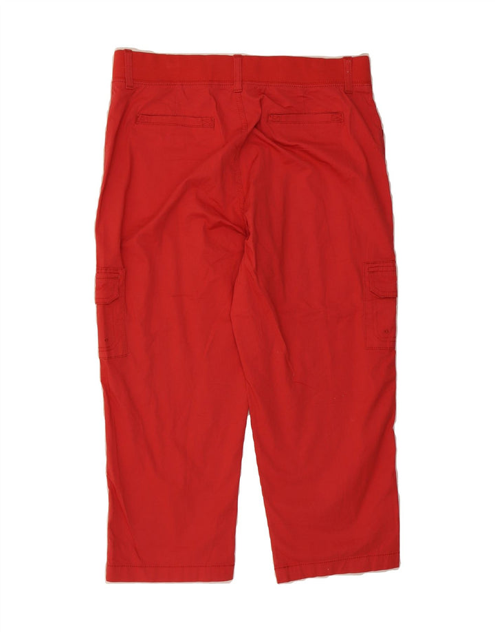 LEE Womens Relaxed Fit Straight Cropped Trousers US 12 Large W34 L23 Red Vintage Lee and Second-Hand Lee from Messina Hembry 