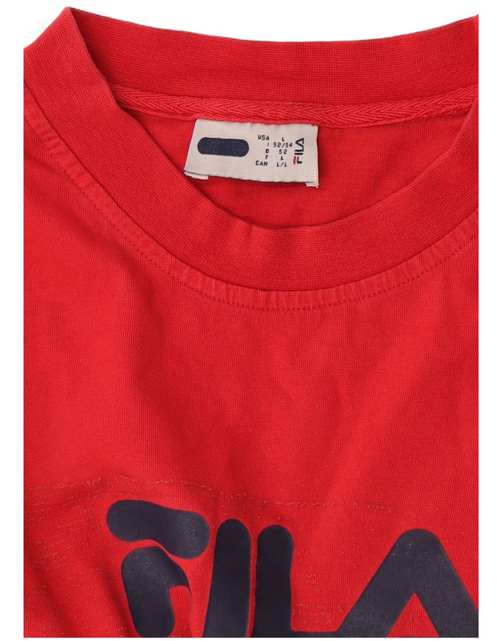 Camiseta masculina Fila Graphic Top grande vermelho