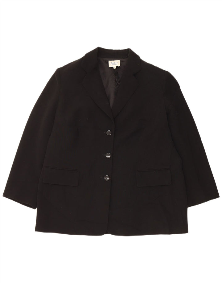 Jaqueta blazer feminina Luisa Spagnoli com 3 botões IT 52 2XL poliéster preto