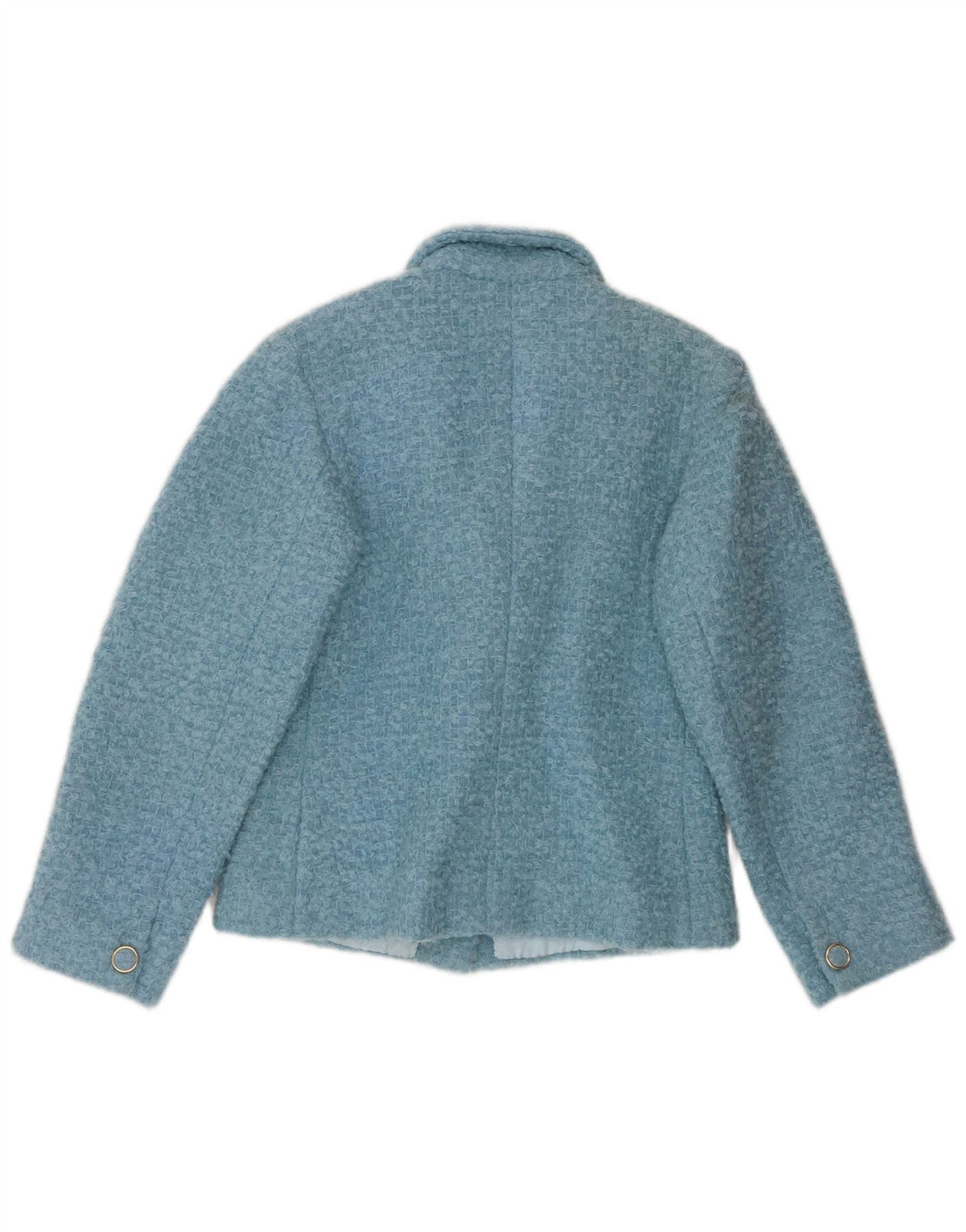 Jaqueta Blazer Vintage Feminina Crop 3 Botões Reino Unido 12 Azul Médio