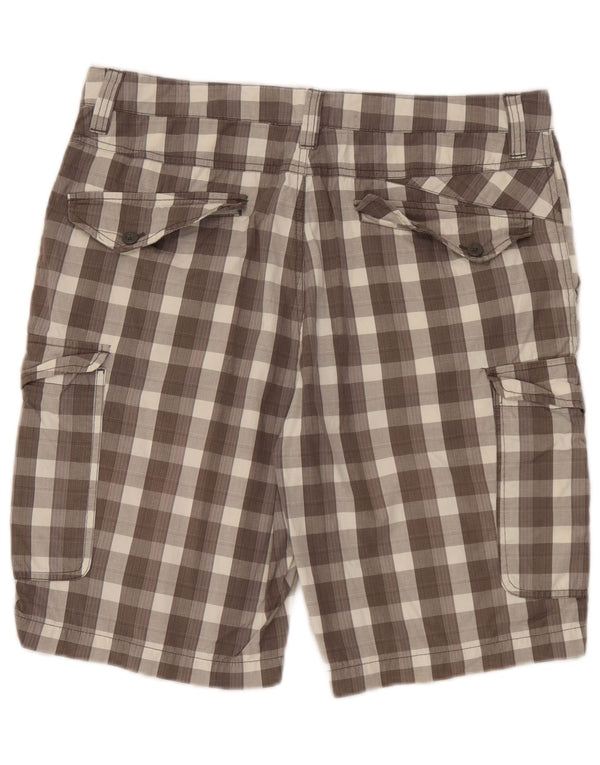 Shorts Cargo Masculino Quiksilver W32 Algodão Xadrez Marrom Médio
