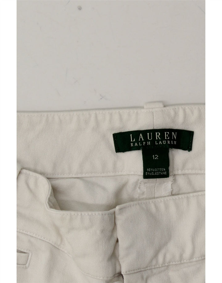Calça feminina casual reta RALPH LAUREN EUA 12 grande W32 L27 branca