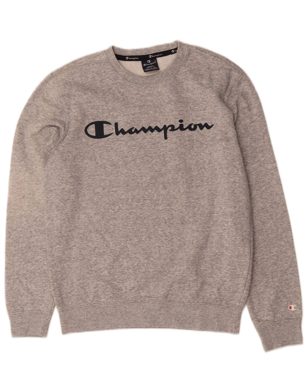 Champion moletom masculino gráfico jumper pequeno algodão manchado cinza