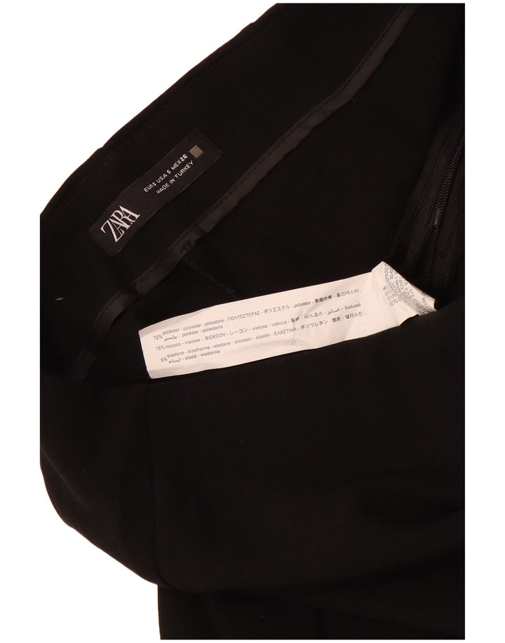Zara Womens Skort UK 8 Pequeno Poliéster Preto