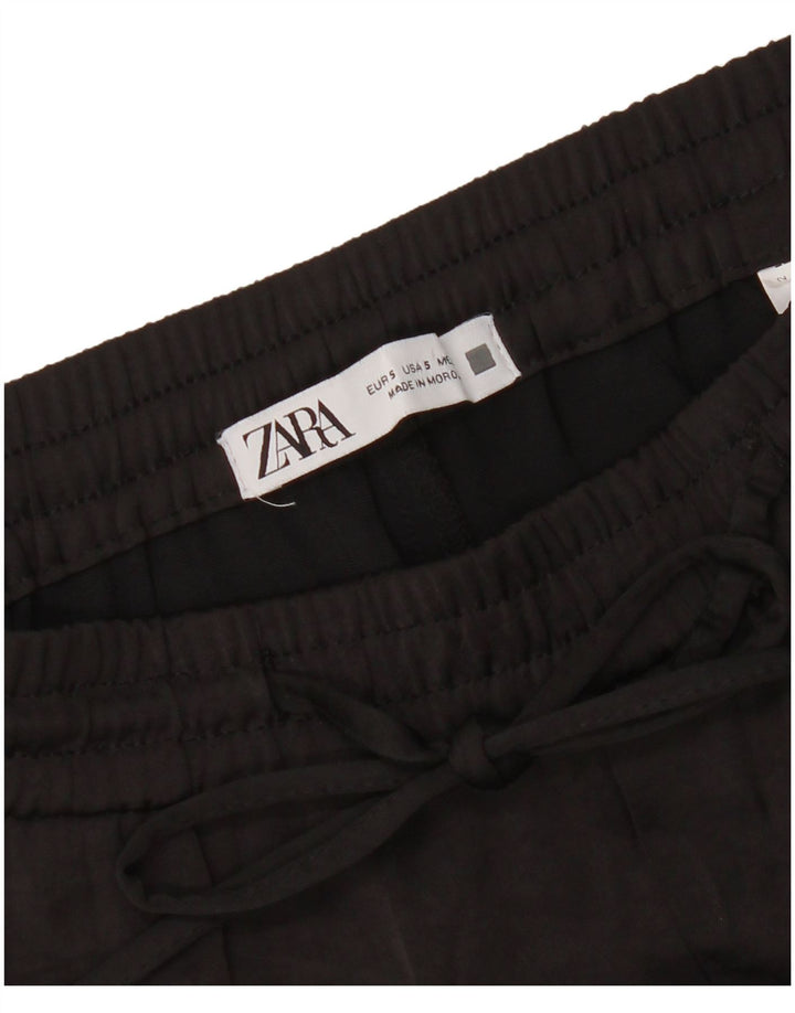 Calça cargo reta feminina Zara pequena W27 L31 preta