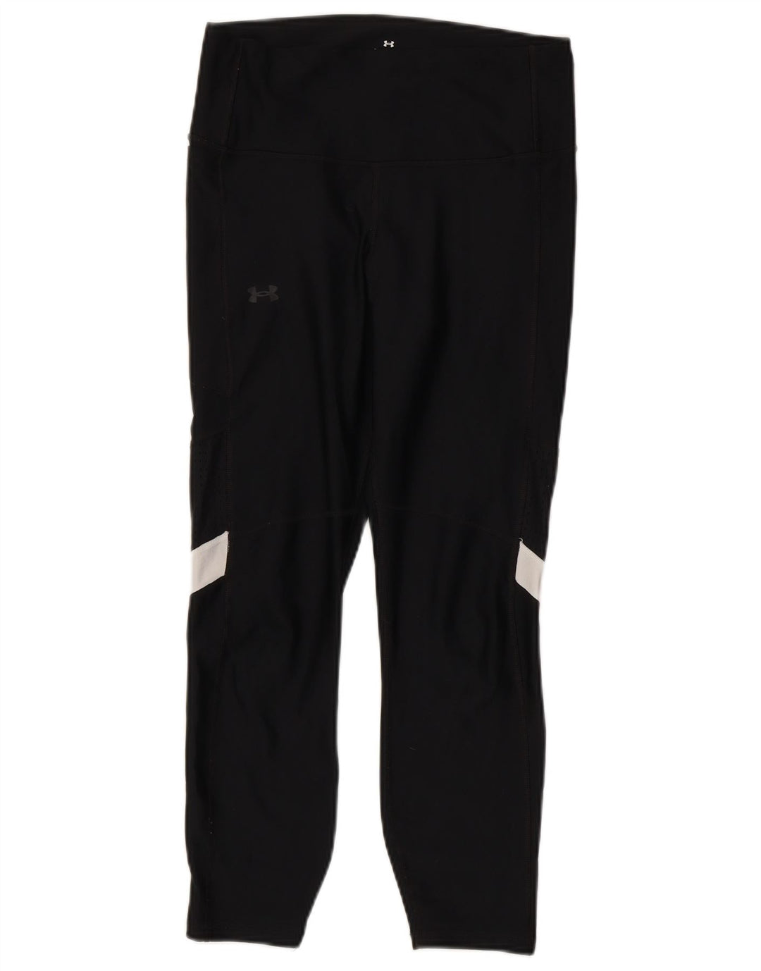 Under Armour Womens Crop Leggings UK 12 Médio Preto Colourblock Poliéster