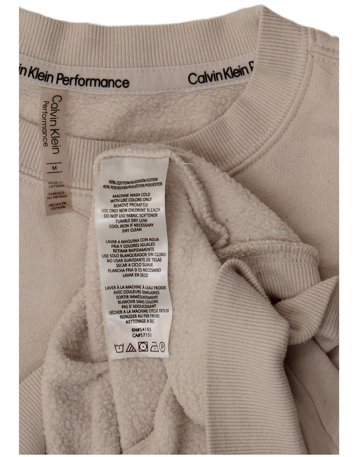 Suéter feminino CALVIN KLEIN Performance com capuz UK 14 Médio Off White