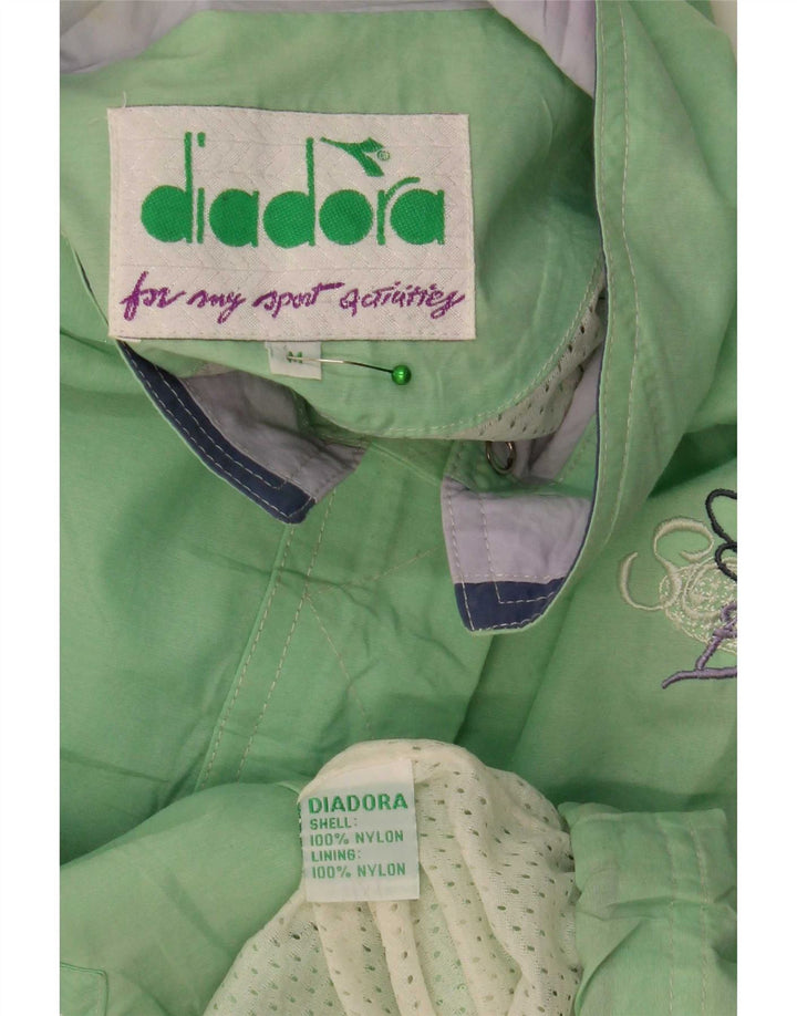 Diadora Womens Oversized Rain Jacket UK 14 Médio Verde Nylon