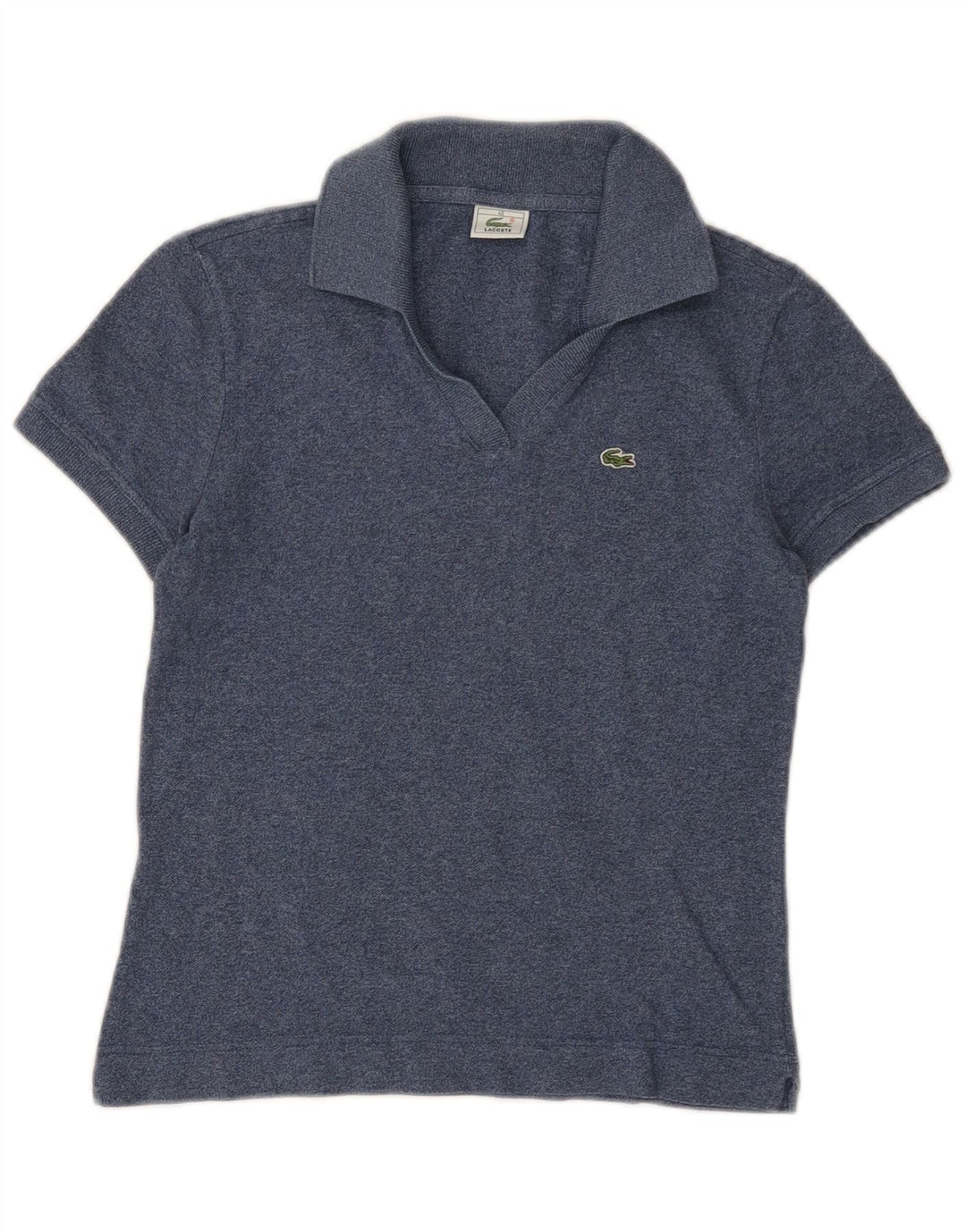 Camisa polo feminina Lacoste tamanho 40 médio algodão manchado azul marinho