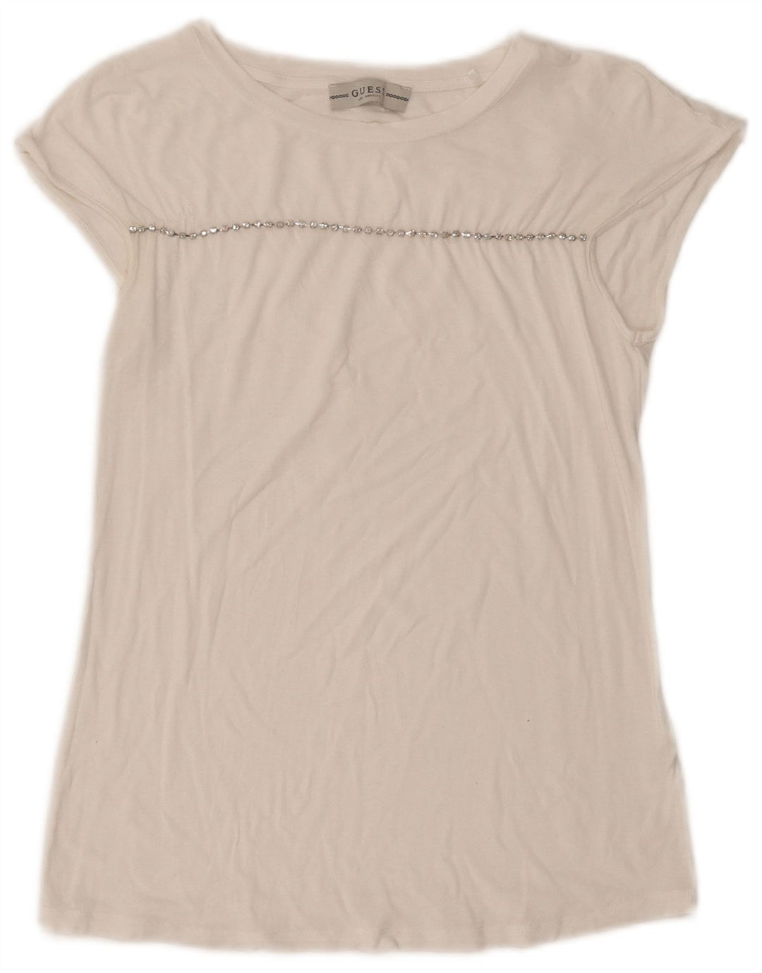 Camiseta feminina GUESS UK 10 pequena branca