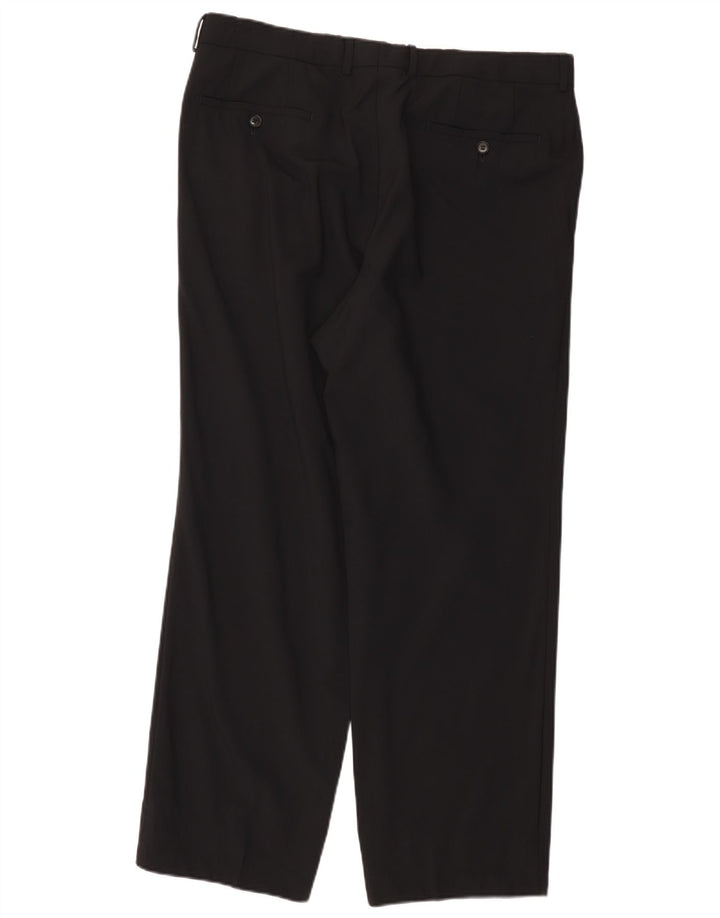 Calça de terno reto feminino Hugo Boss W36 L30 preta