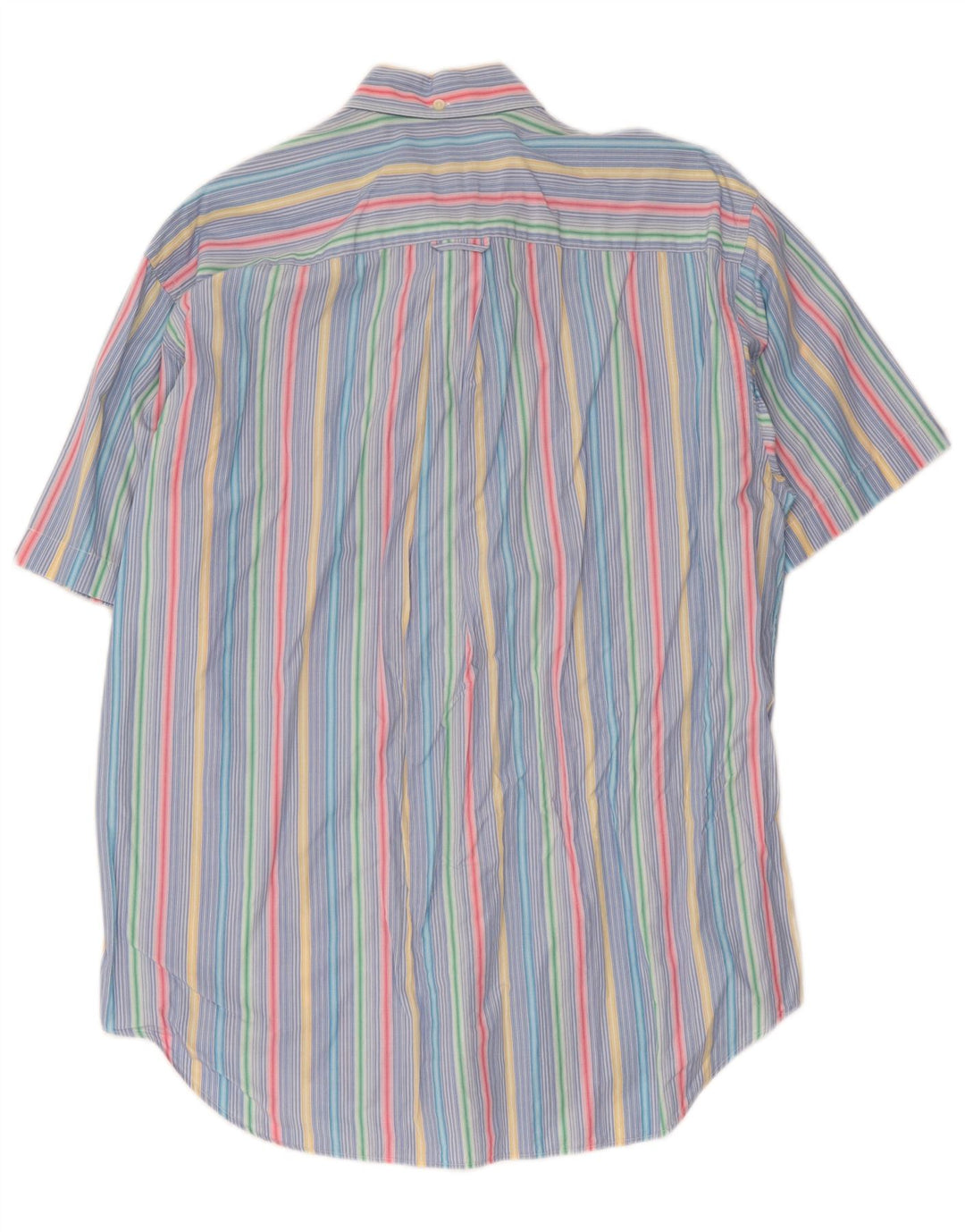 Lacoste Camisa masculina de manga curta tamanho 42 grande listrado multicolorido