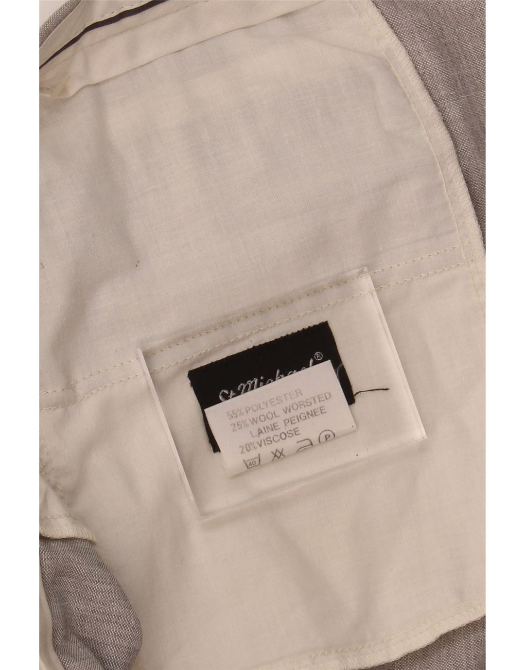 Calça de terno reto masculino ST MICHAEL W42 L29 poliéster cinza