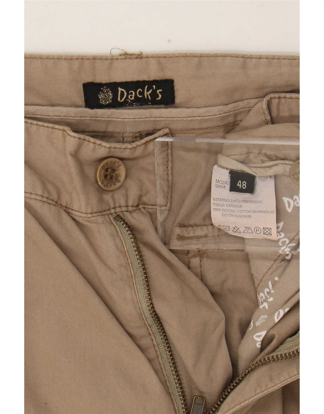 Shorts cargo masculino da Dack IT 48 médio W30 algodão bege