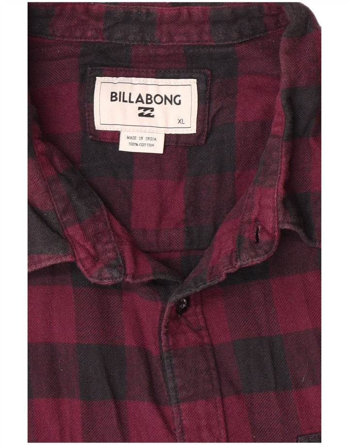 Camisa masculina de flanela Billabong XL marrom algodão guingão