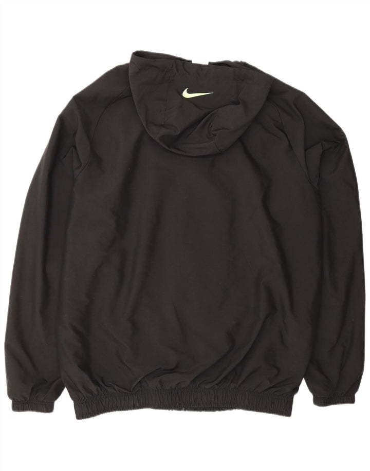 NIKE Mens Hooded Tracksuit Top Jacket Grande Poliéster Preto