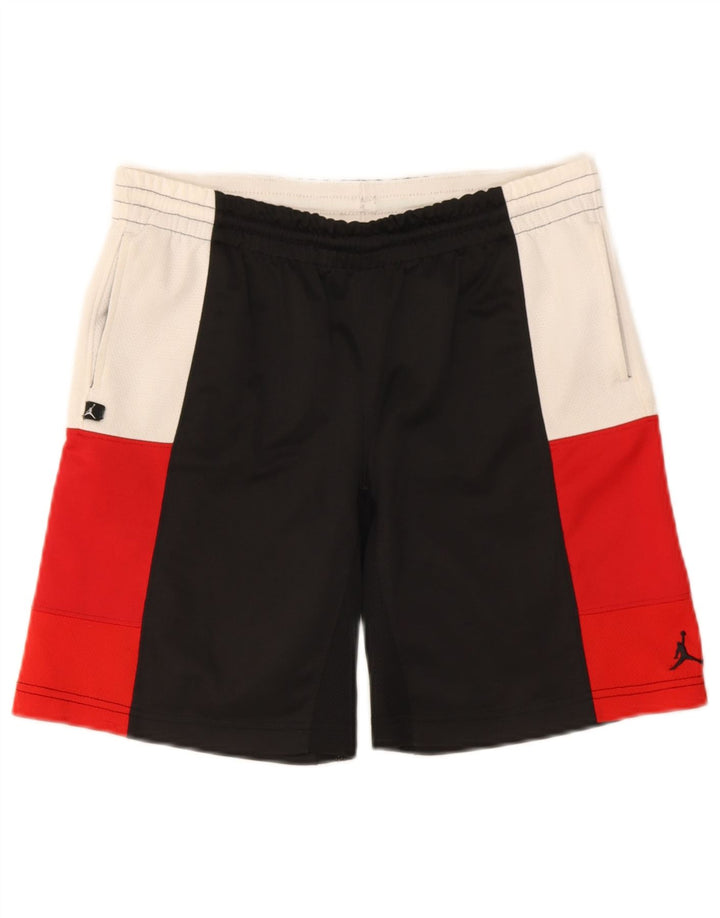 Shorts esportivos Jordan Boys 8-9 anos pequenos pretos colorblock