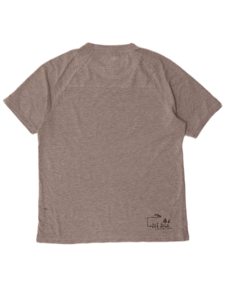 Camiseta masculina Fat Face com estampa gráfica pequena cinza