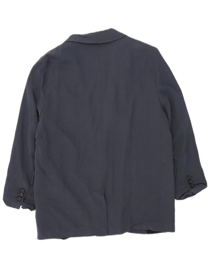 Jaqueta blazer feminina Zara com 1 botão grande Reino Unido 10 pequena azul marinho viscose
