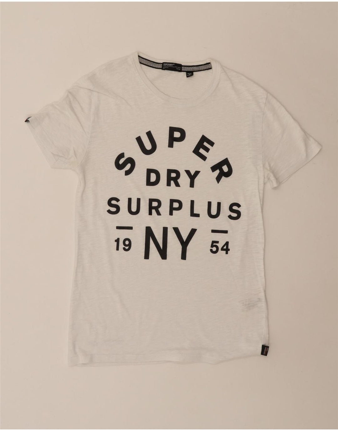 Camiseta masculina gráfica SUPERDRY Top médio algodão branco