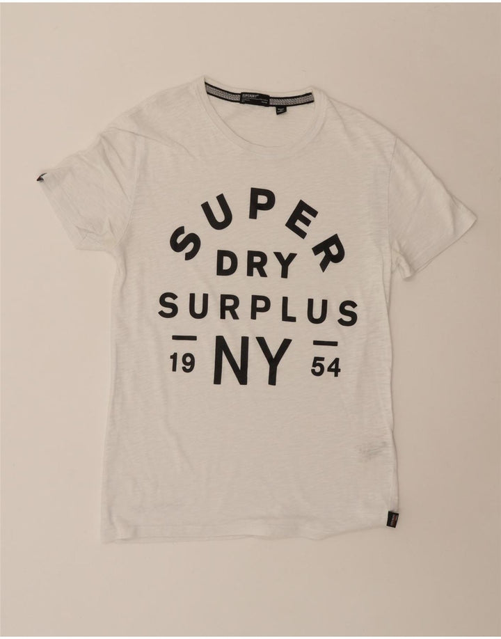 Camiseta masculina gráfica SUPERDRY Top médio algodão branco
